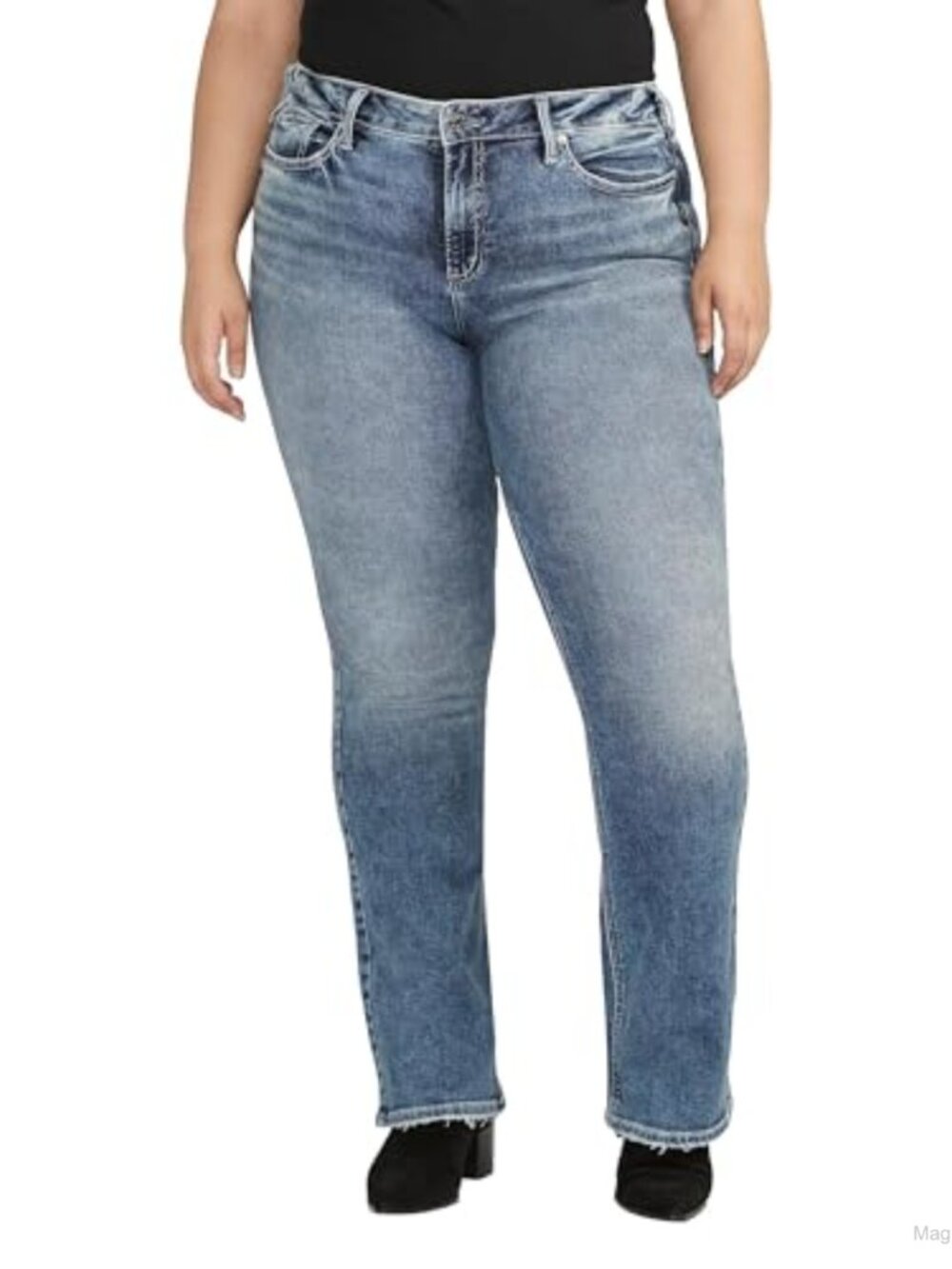 Plus Size Suki Mid Rise Curvy Fit Bootcut Jeans Stretch Denim